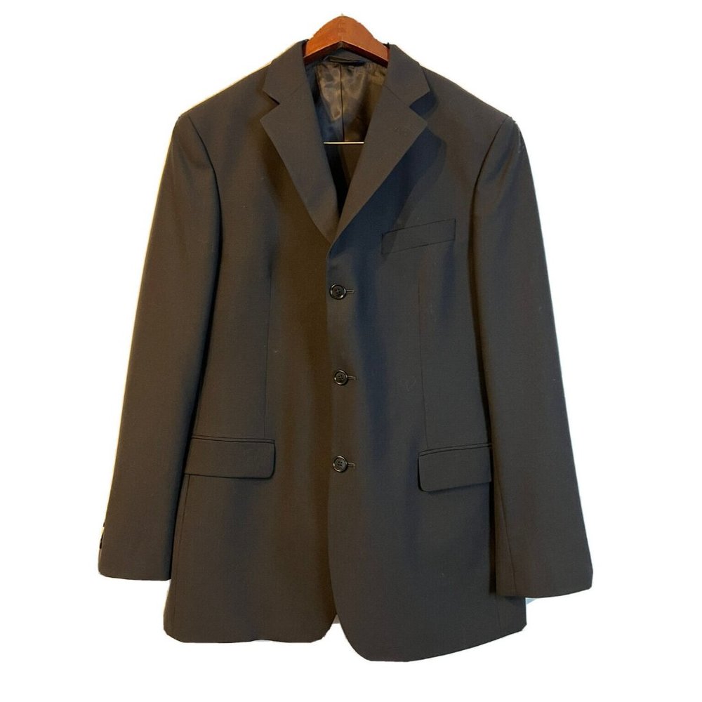 Brooks Brothers 346 Mens 42L Long Black Wool  Blazer Sport Coat Suit Jacket